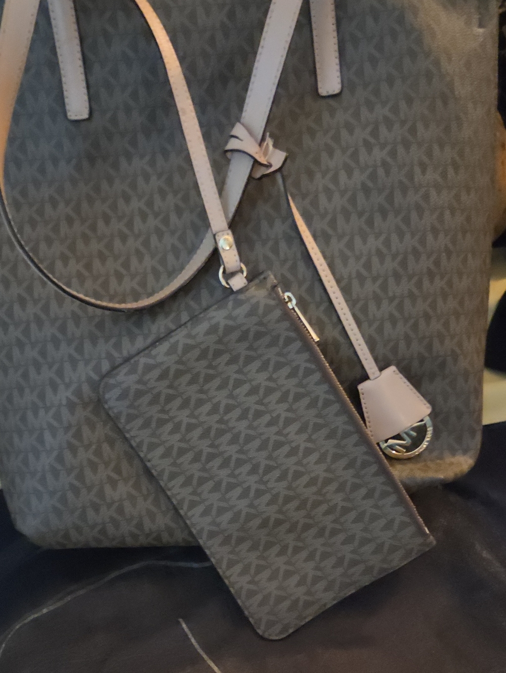 Michael Kors Gray MK Signature Tote with Wristlet